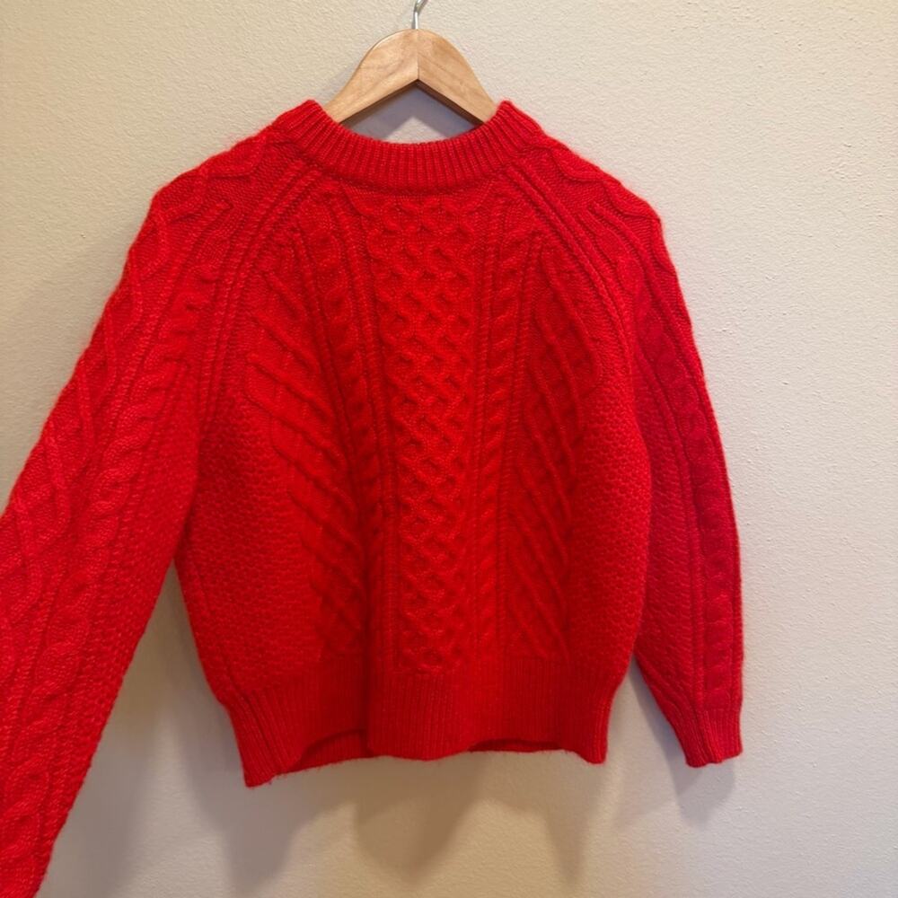 Demylee Red Cable Knit Wool Mohair Sweater XS oversized - Picture 5 of 9